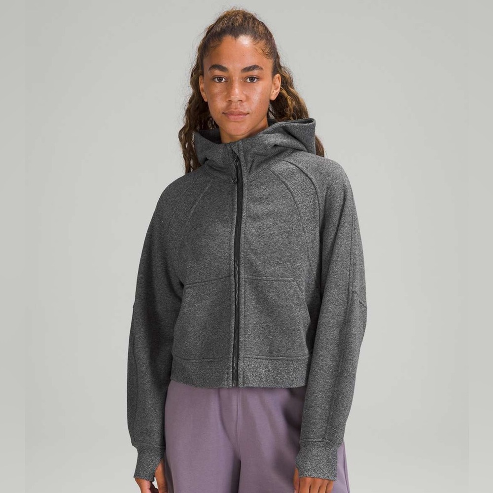 Lululemon Scuba Oversized Full Zip in Heathered Speckled Black